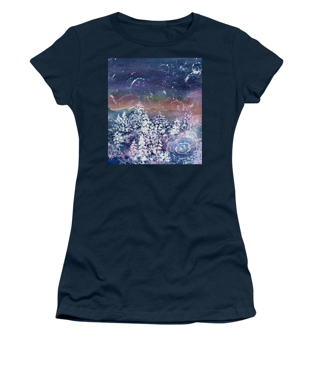 Winter Women's T-Shirt featuring the painting Winter Solstice by Kathy Bassett