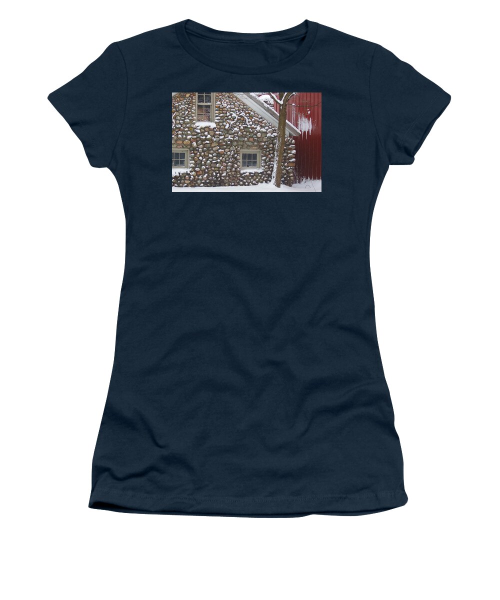 Winter Women's T-Shirt featuring the photograph Winter Stone Pattern by Randy Pollard