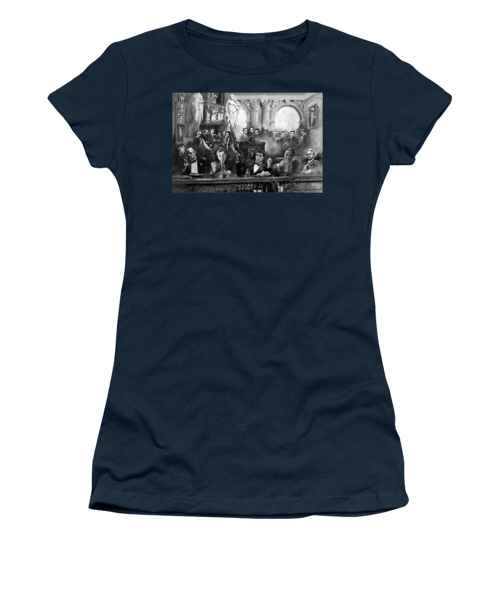 Gangsters Women's T-Shirt featuring the mixed media Wise Guys by Ylli Haruni