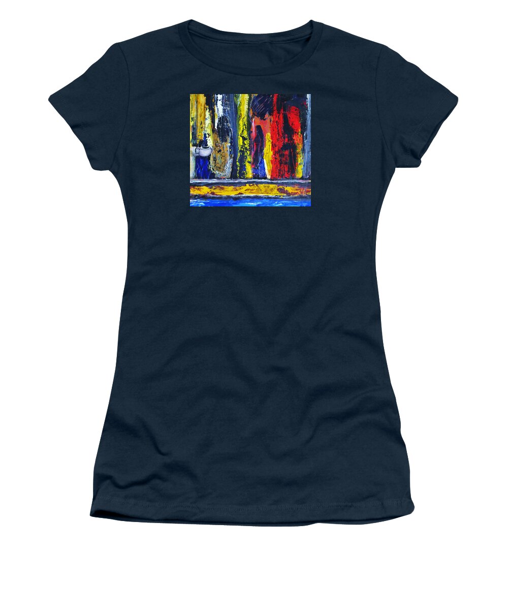 Woman Women's T-Shirt featuring the painting Women in Ceremony by Kicking Bear Productions