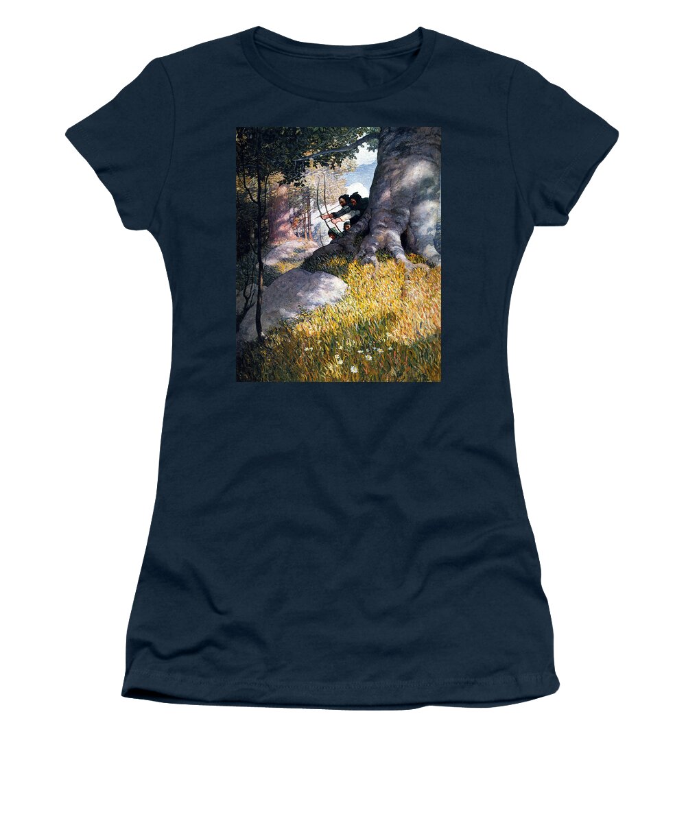 1917 Women's T-Shirt featuring the painting Robin Hood, 1917 by N C Wyeth