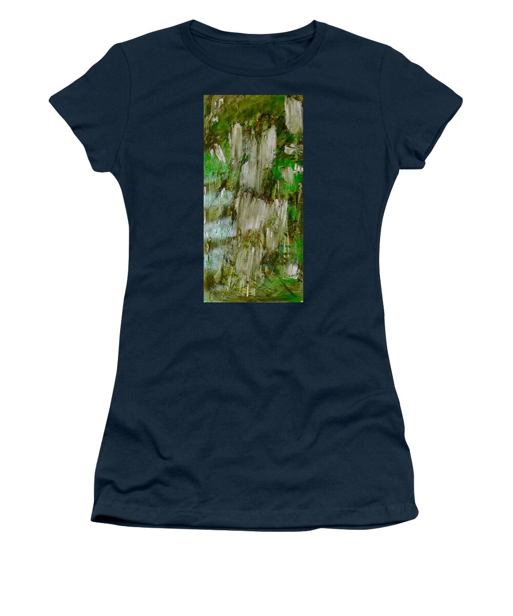 Acryl Painting Artwork Women's T-Shirt featuring the painting Y - grass by KUNST MIT HERZ Art with heart