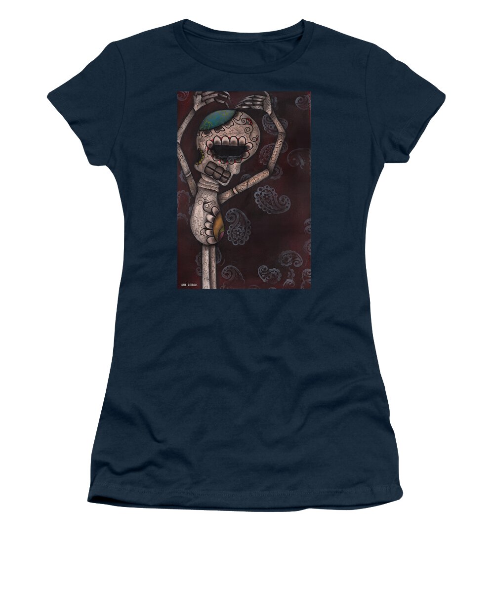 Dia De Los Muertos Women's T-Shirt featuring the painting Unappreciated by Abril Andrade