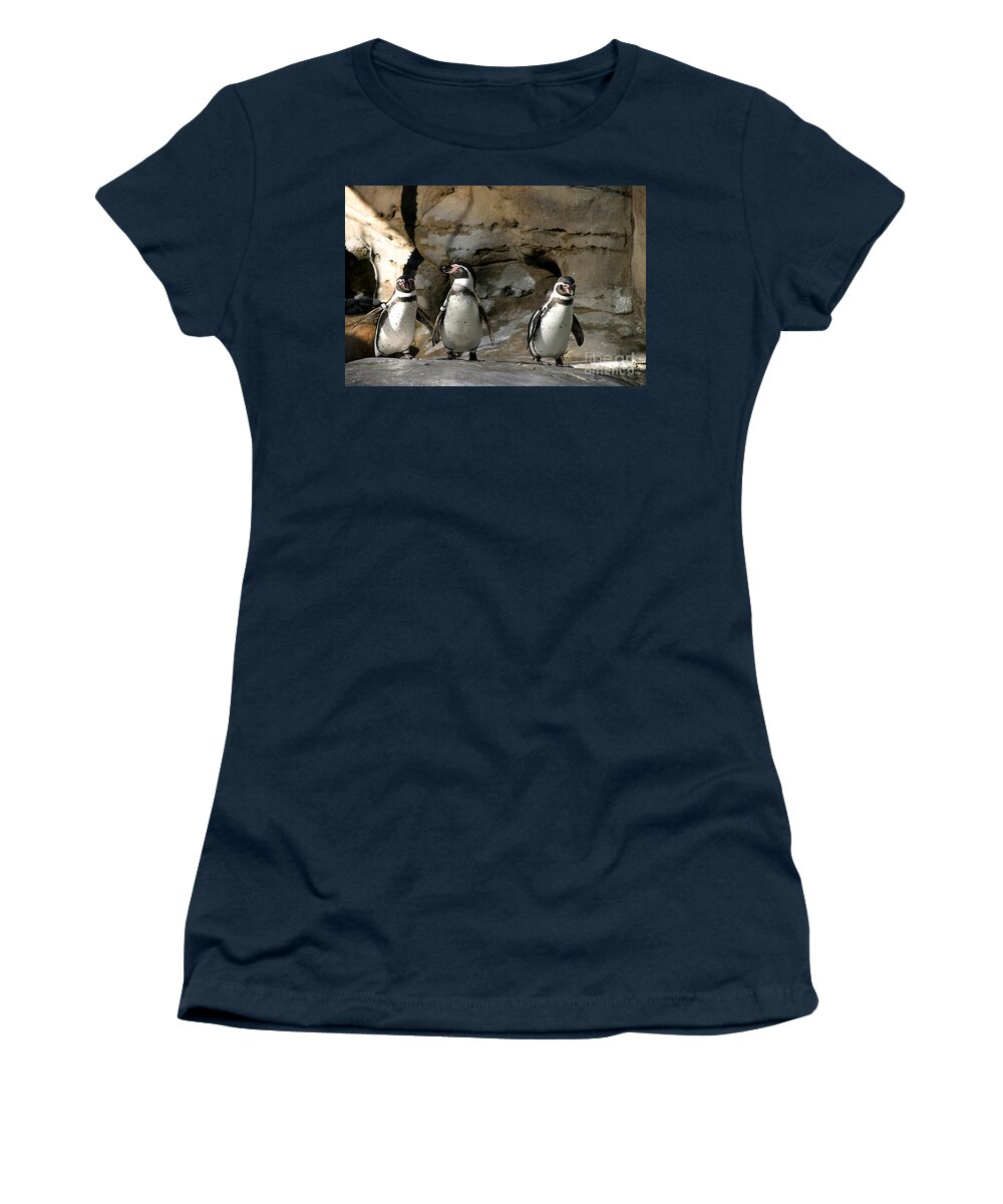 White Women's T-Shirt featuring the photograph Humboldt Penguin #1 by Henrik Lehnerer