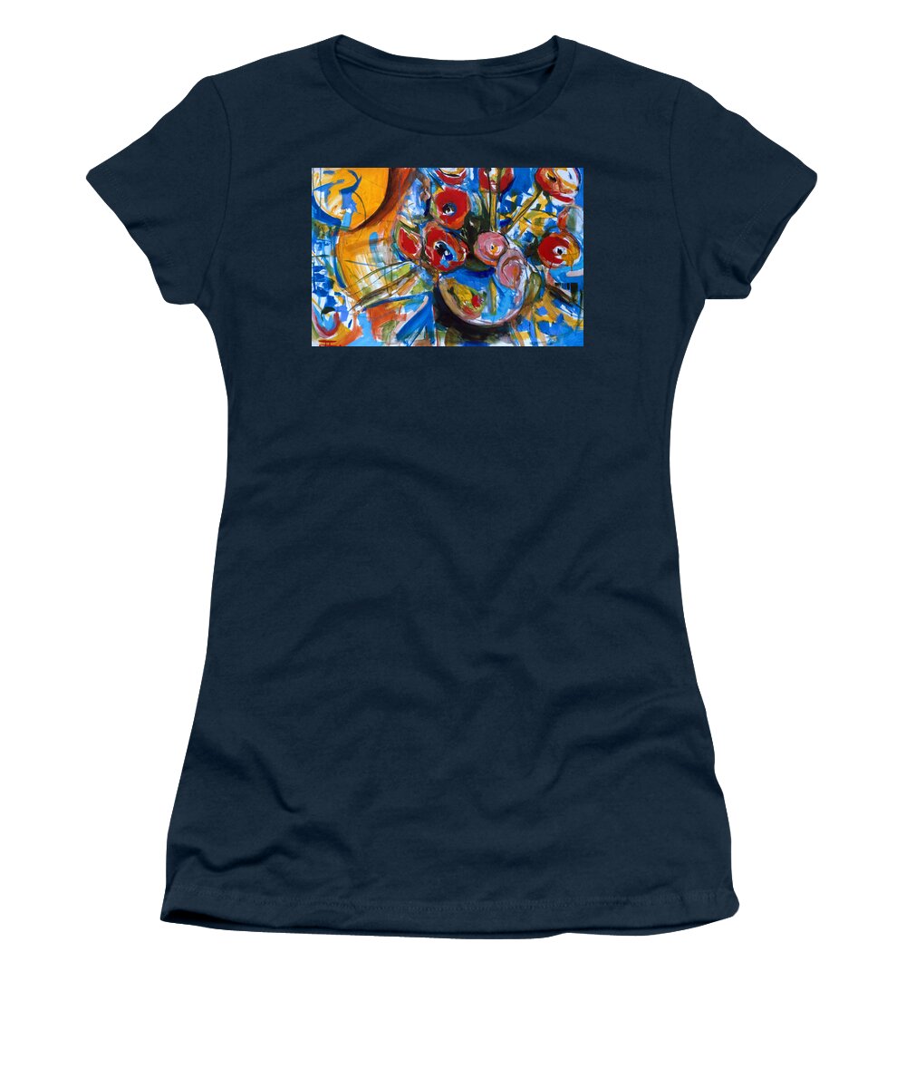 Poppies Women's T-Shirt featuring the painting Poppies #1 by John Gholson