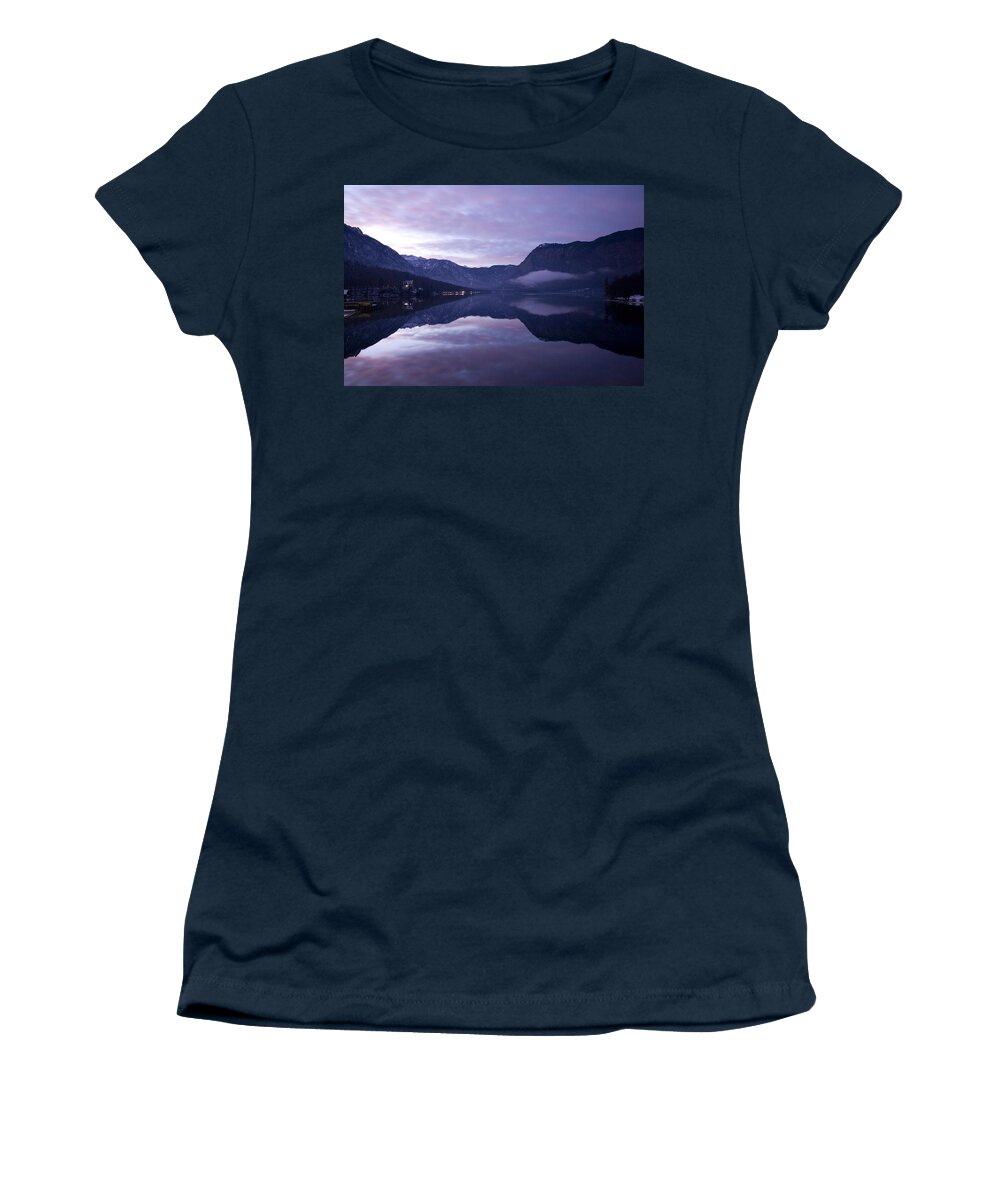 Bohinj Women's T-Shirt featuring the photograph First sunset of the year #5 by Ian Middleton