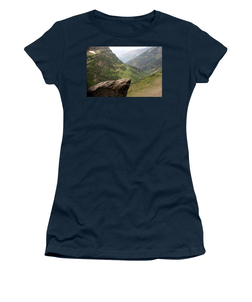Glacier National Park Women's T-Shirt featuring the photograph Along The High Line by Marty Koch