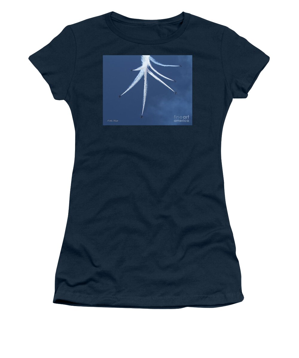 Airshow Women's T-Shirt featuring the photograph Angels Separate 3 by Sue Karski