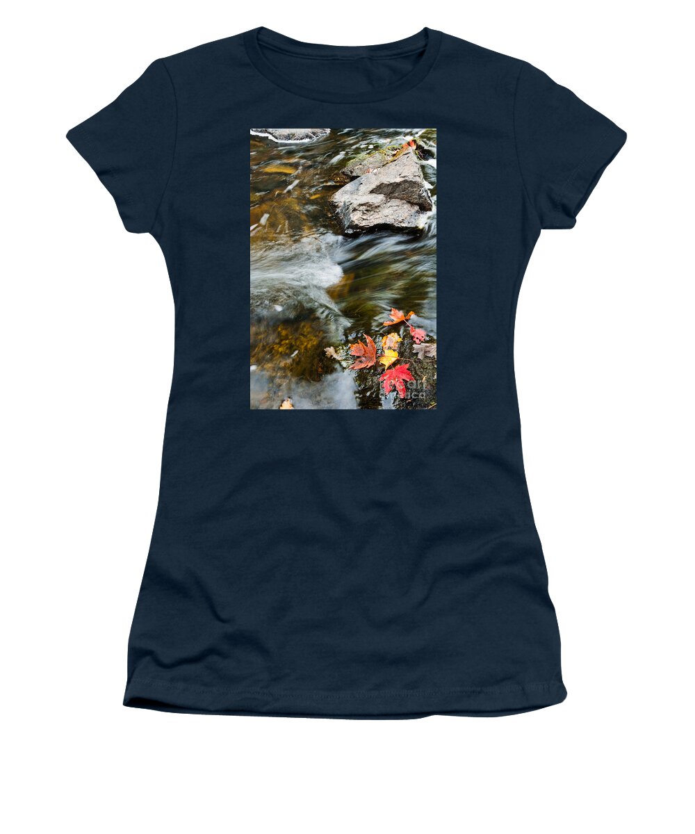 Landscape Women's T-Shirt featuring the photograph Autumn Stream by Cheryl Baxter