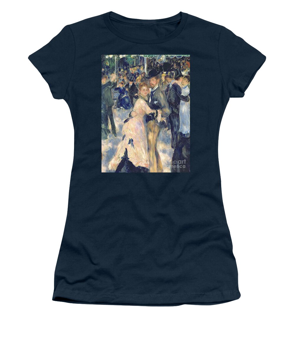Renoir Women's T-Shirt featuring the painting Ball at the Moulin de la Galette by Pierre Auguste Renoir