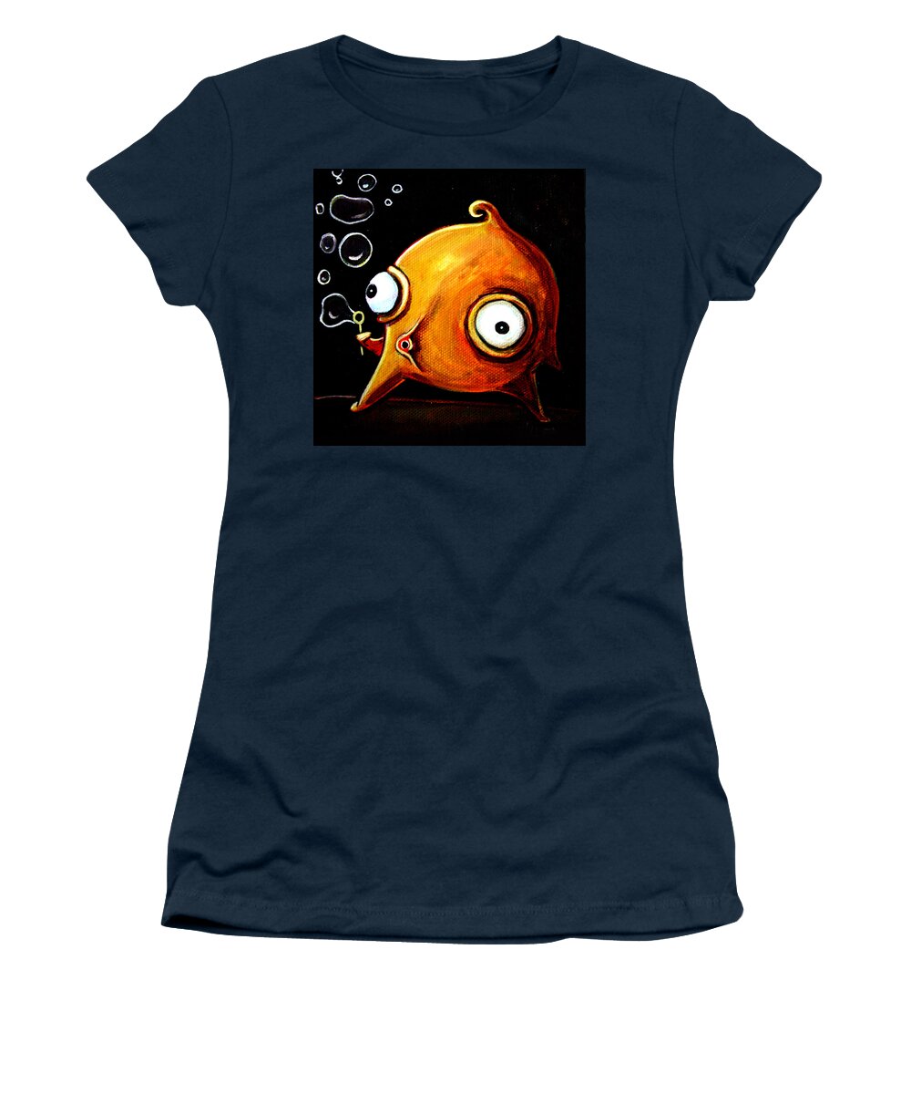 Bubbles Women's T-Shirt featuring the painting Bubbles Glob by Leanne Wilkes