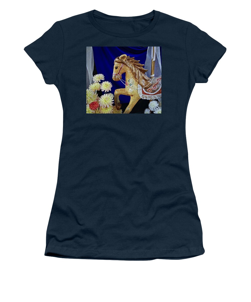 Carousel Horses Women's T-Shirt featuring the photograph Carousel Horse by Steve McKinzie