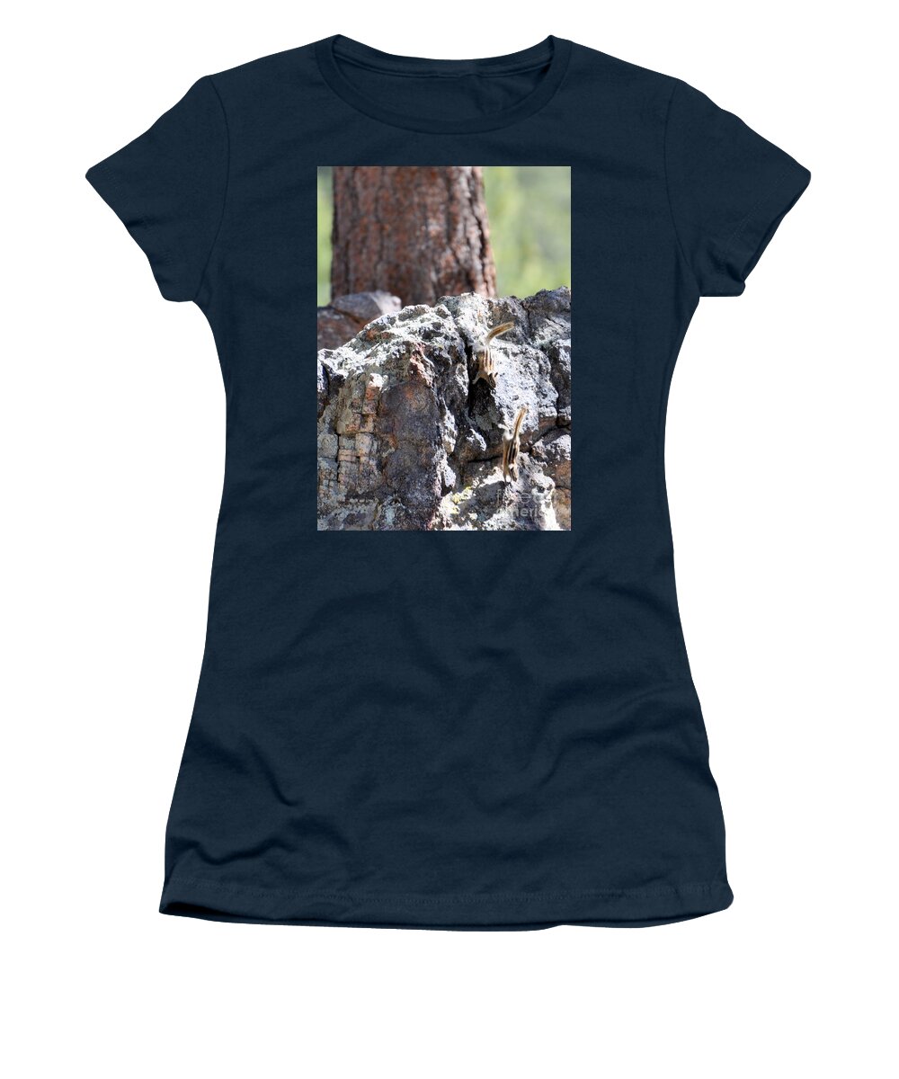 Chipmunk Women's T-Shirt featuring the photograph Chip n' Dale by Dorrene BrownButterfield