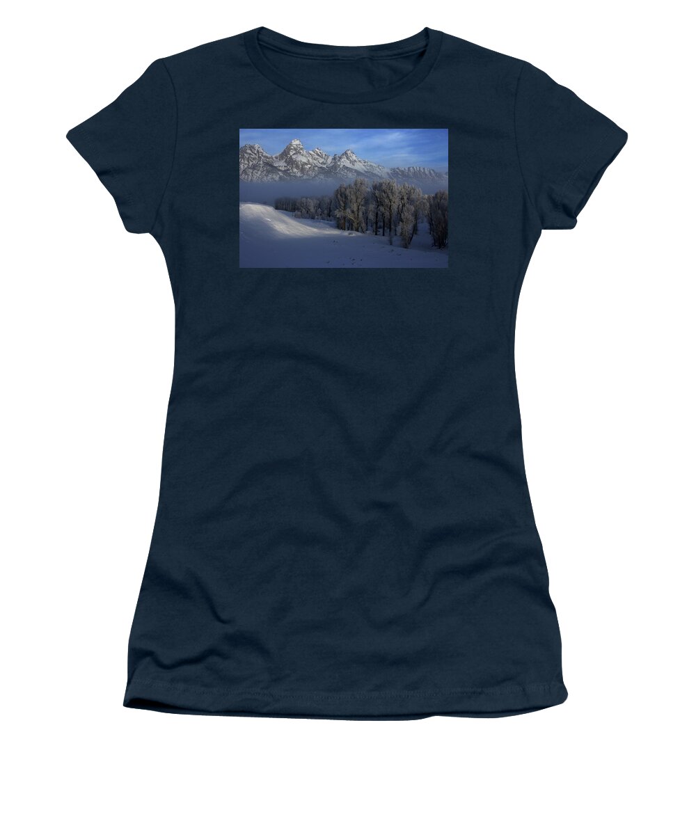 Christmas Women's T-Shirt featuring the photograph Christmas Morning Grand Teton National Park by Benjamin Dahl