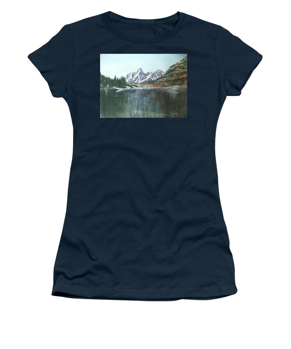 Watercolor Landscape Women's T-Shirt featuring the painting Colorado Beauty by Debbie Lewis