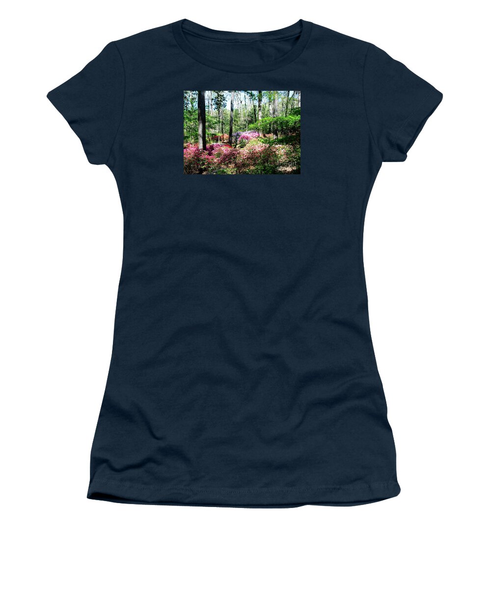 Azalea Women's T-Shirt featuring the photograph Colorful Azalea Garden by Shijun Munns