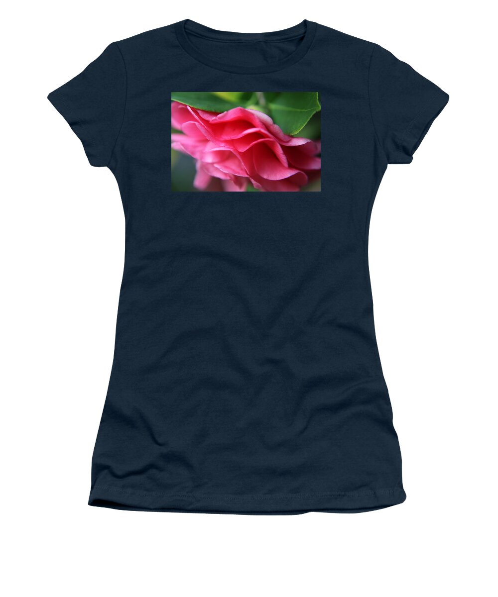 Flowers Women's T-Shirt featuring the photograph Dancing Petals of the Camellia by Portraits By NC