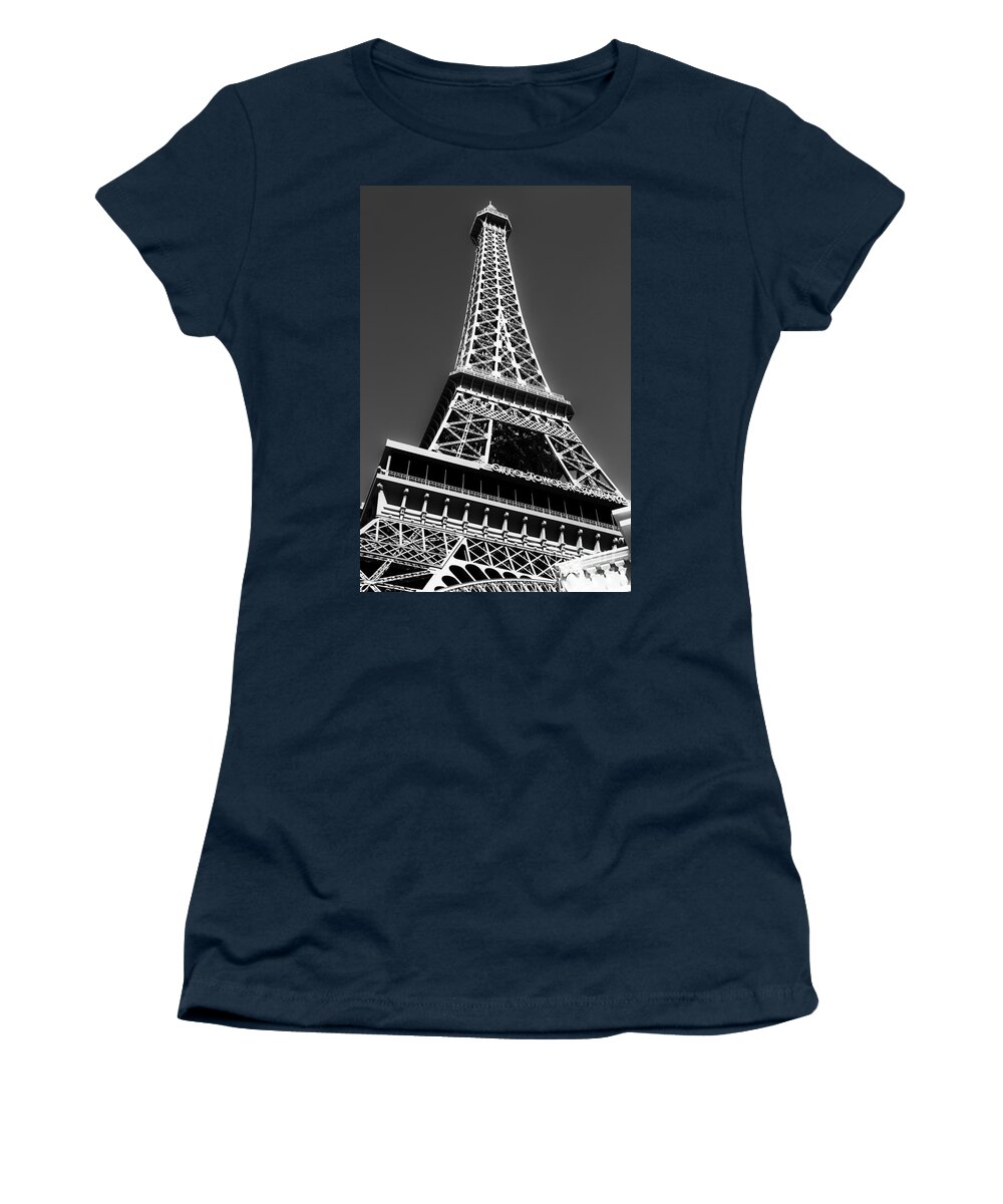 Eiffel Tower Women's T-Shirt featuring the photograph Eiffel Tower Vegas Style by Leslie Leda