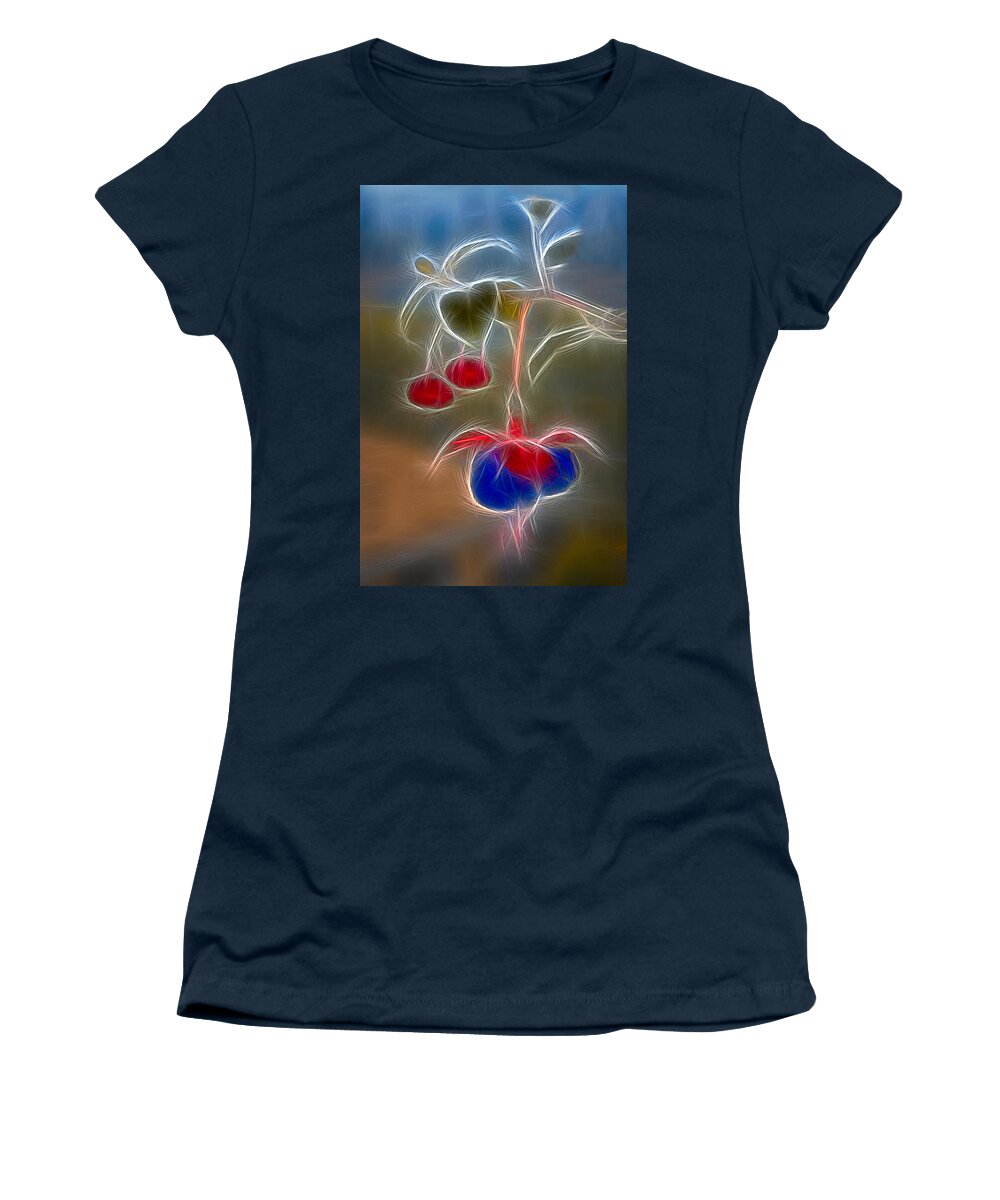 Fushia Women's T-Shirt featuring the digital art Electrifying Fuchsia by Susan Candelario