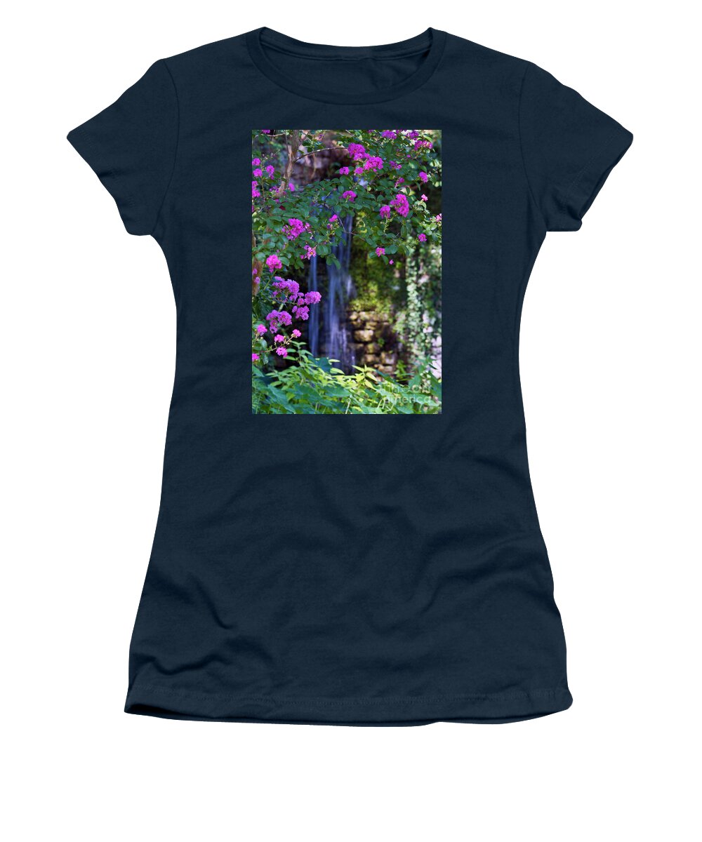 Flowers Women's T-Shirt featuring the photograph Falling Water by Ken Frischkorn