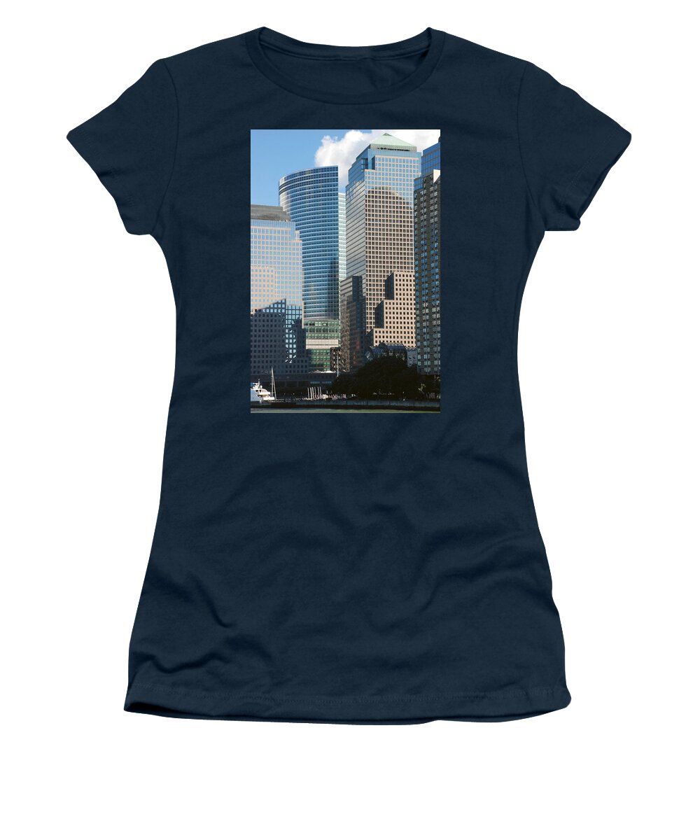 Manhattan Women's T-Shirt featuring the photograph Financial district Manhattan by Perry Van Munster