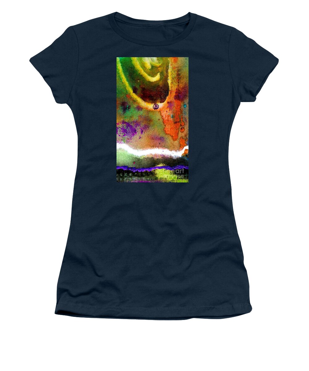 Spiritual Women's T-Shirt featuring the painting Follow the White Zagged Road by Angela L Walker
