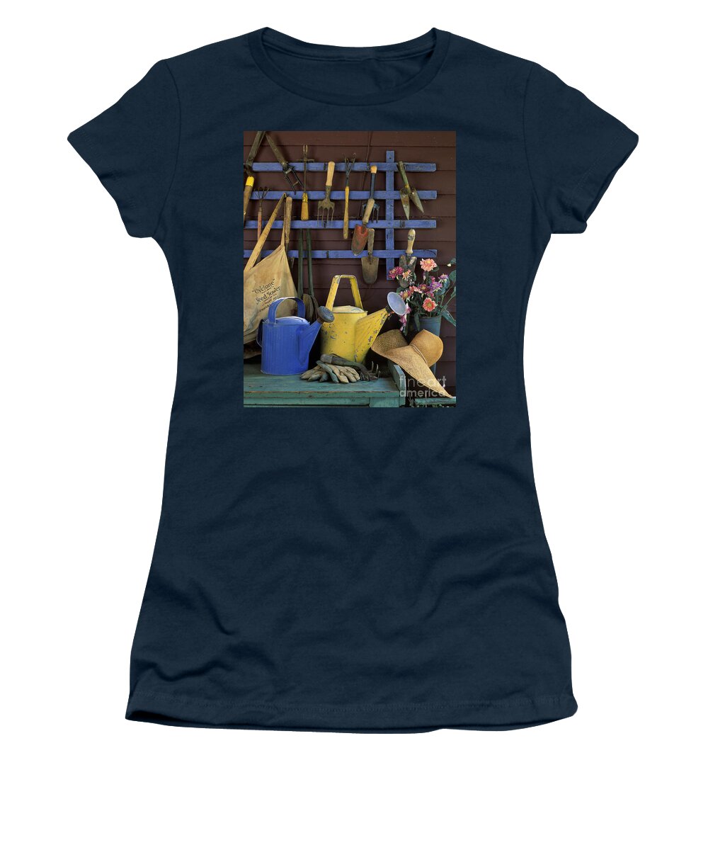 Antique Women's T-Shirt featuring the photograph Gardening Tools - FM000055 #1 by Daniel Dempster