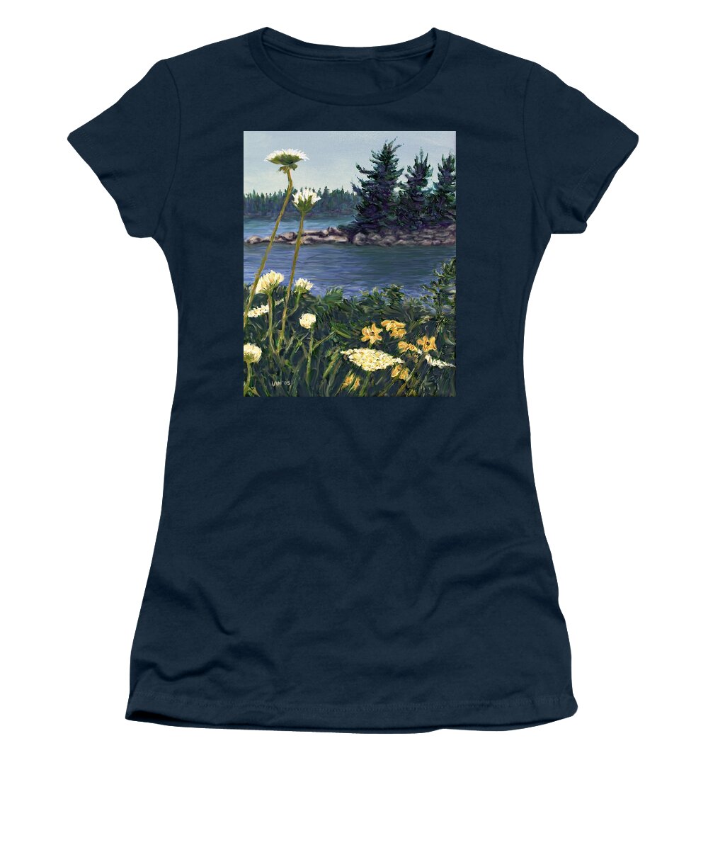 Georgian Bay Women's T-Shirt featuring the painting Georgian Bay Sunny Afternoon by Ian MacDonald