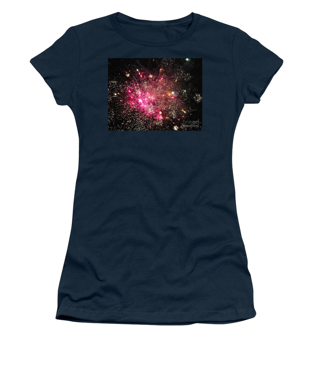 Holiday Women's T-Shirt featuring the photograph Grand Haven Mi fireworks 3 by Robert Pearson