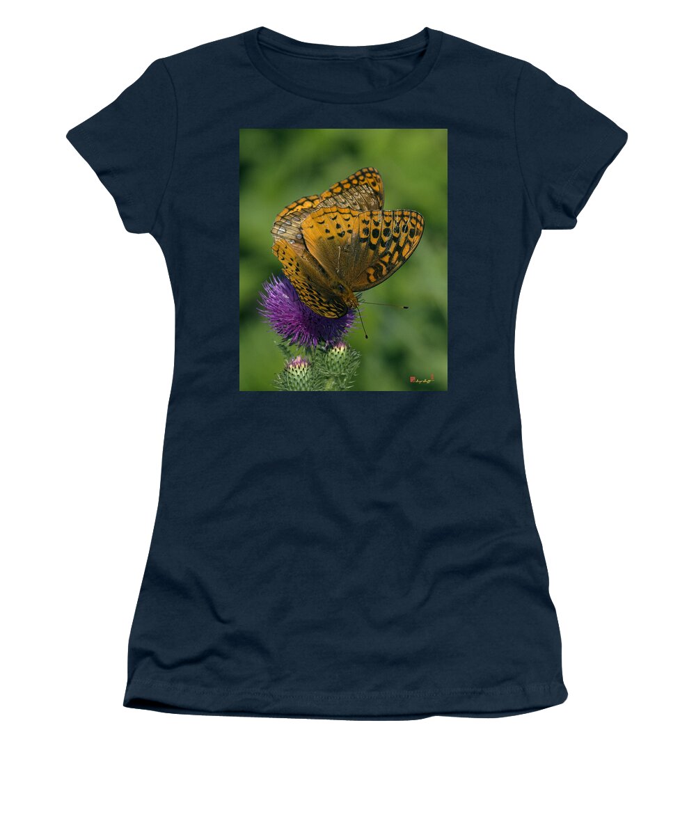 Nature Women's T-Shirt featuring the photograph Great Spangled Fritillaries on Thistle DIN108 by Gerry Gantt