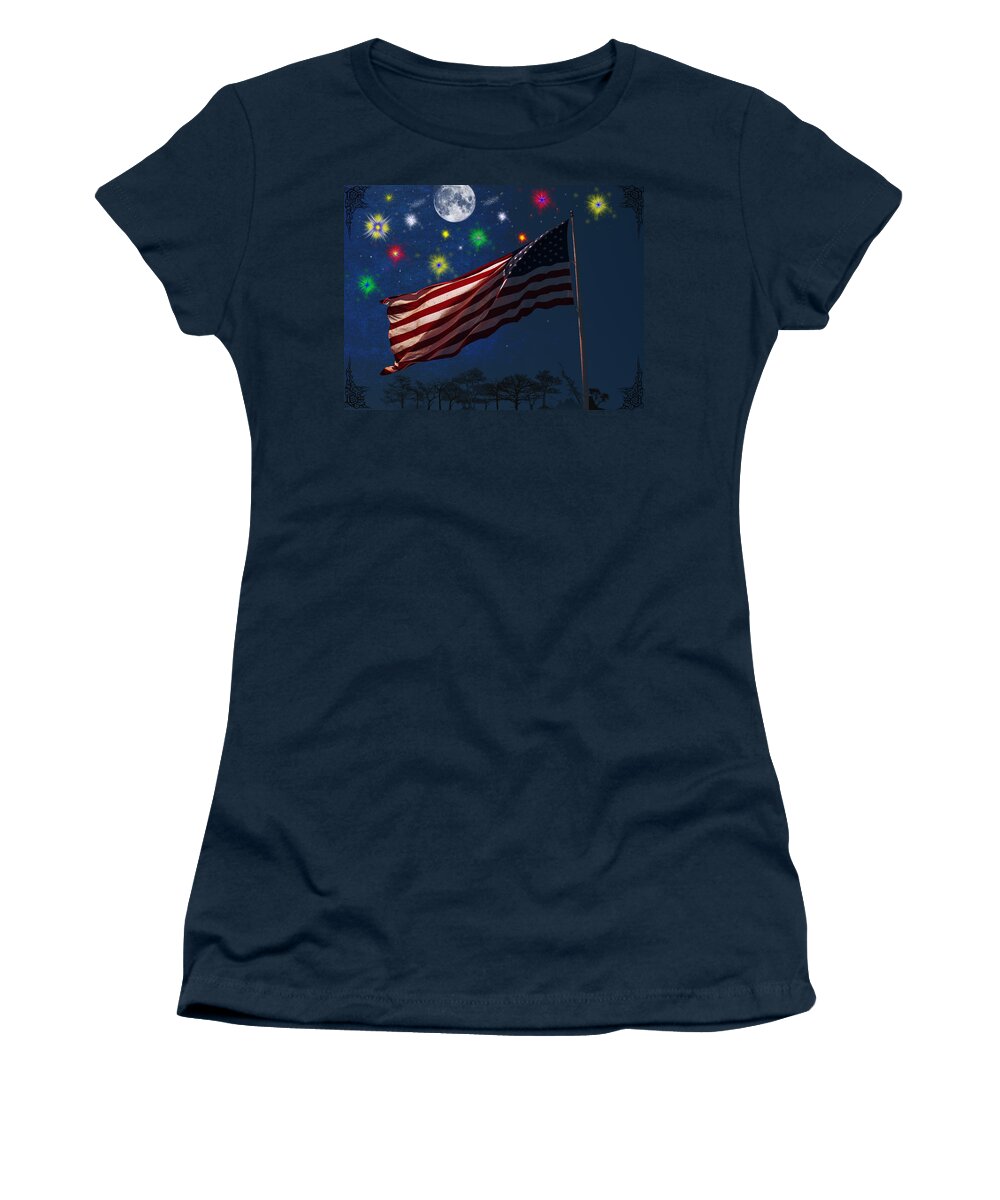 Flag Women's T-Shirt featuring the photograph Happy Independence Day by Teri Schuster