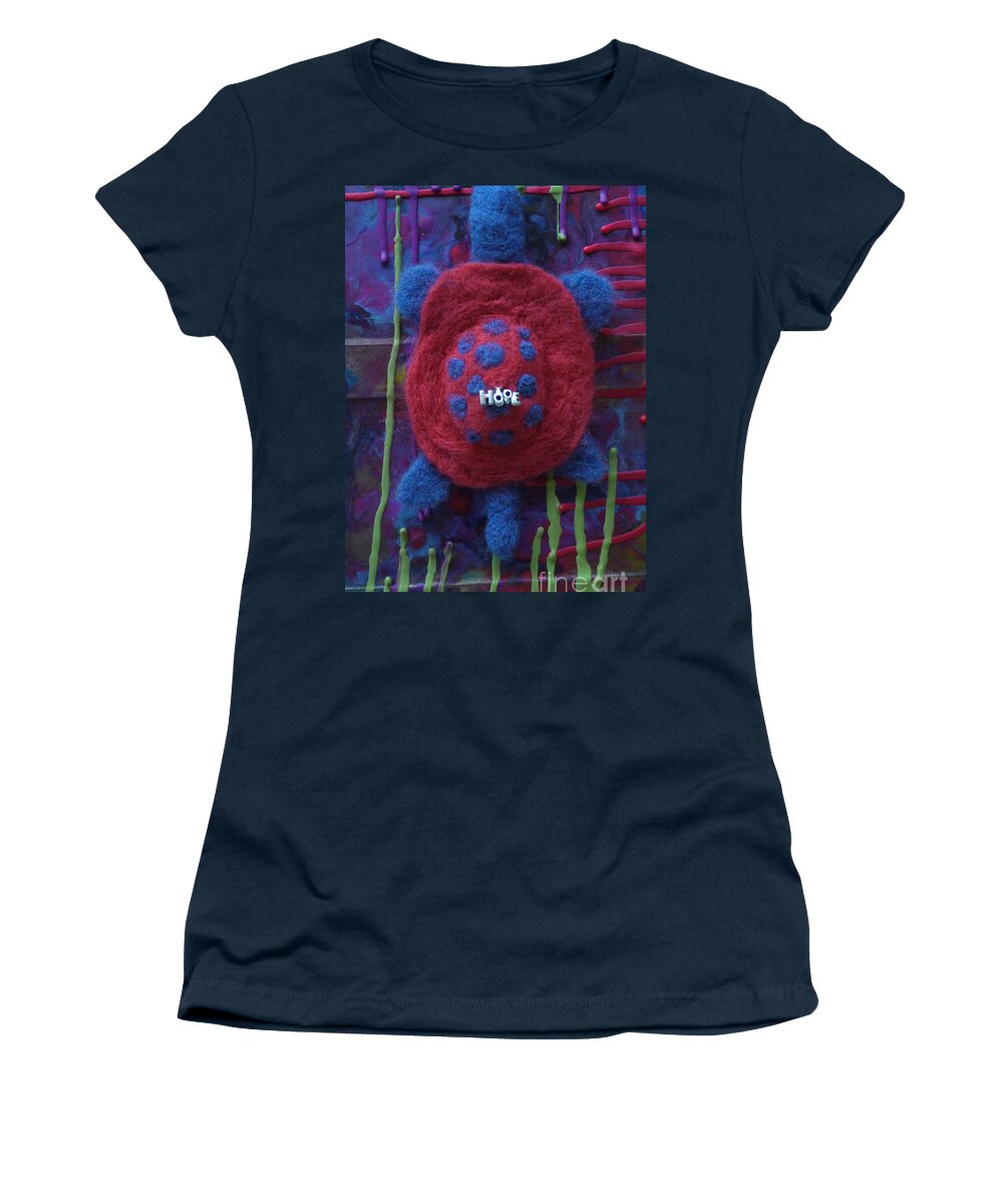 Wool Women's T-Shirt featuring the painting Hope Turtle by Heather Hennick