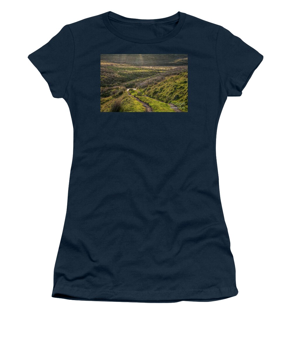 Clare Bambers Women's T-Shirt featuring the photograph Icy track by Clare Bambers