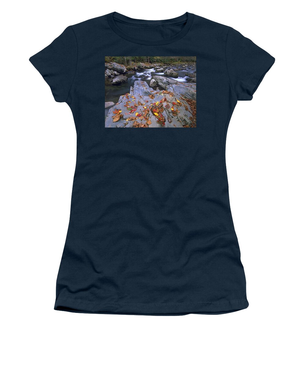 00176830 Women's T-Shirt featuring the photograph Little Pigeon River Great Smoky by Tim Fitzharris