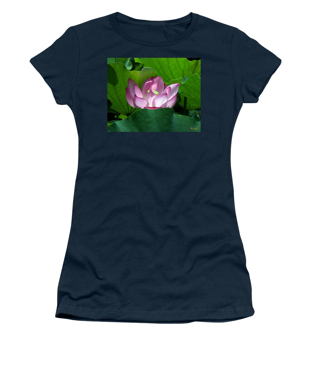 Nature Women's T-Shirt featuring the photograph Lotus--Peeking Out i DL016 by Gerry Gantt