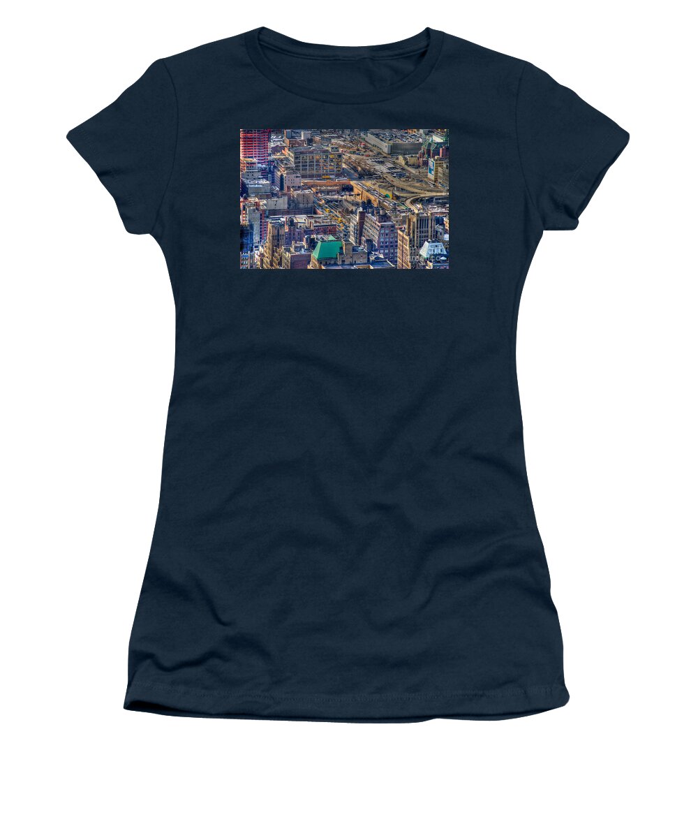 Nyc Women's T-Shirt featuring the photograph Manhattan Lincoln Tunnel Entrance by Mark Dodd