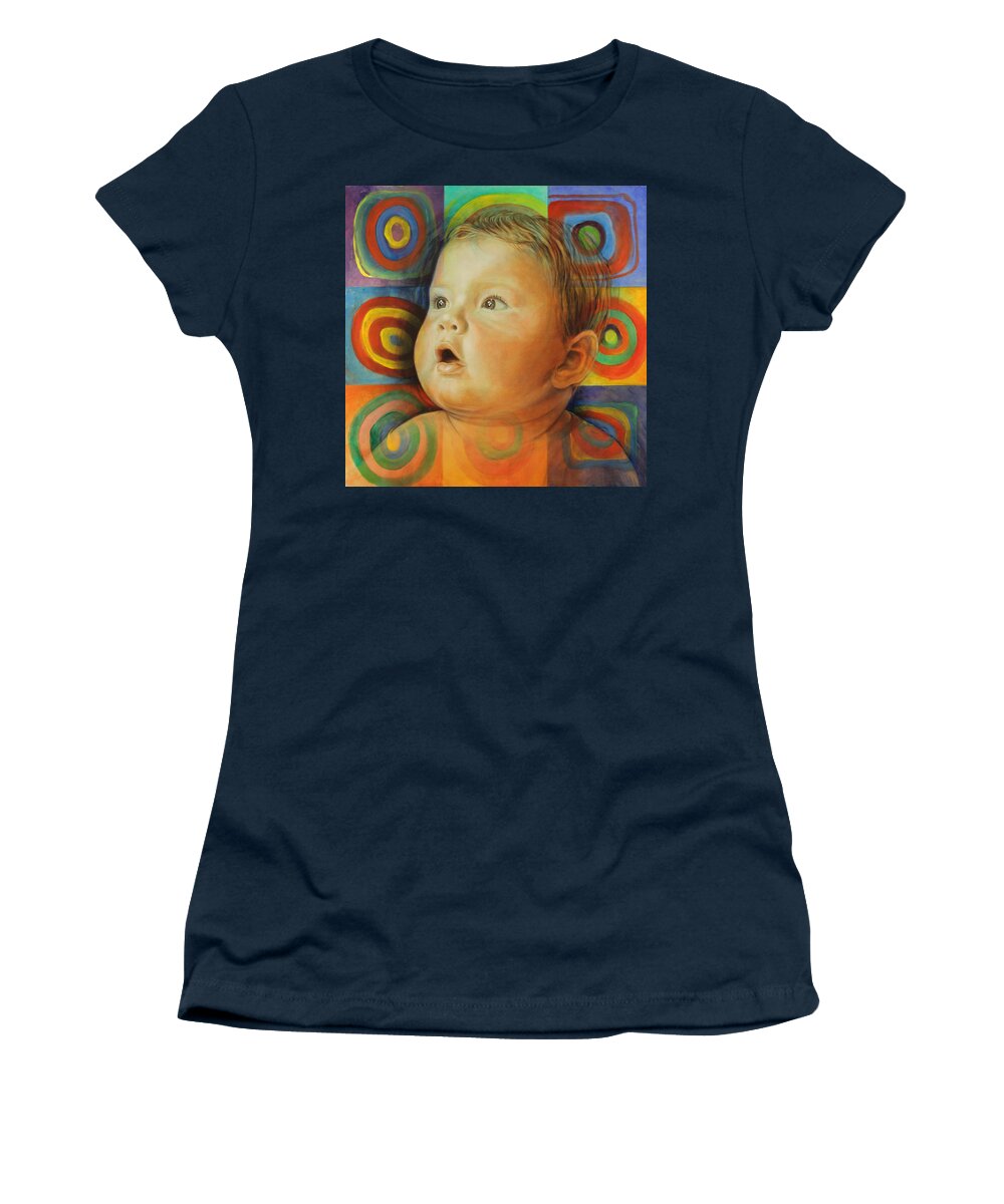 Baby Women's T-Shirt featuring the painting Manuel's Portrait by Karina Llergo