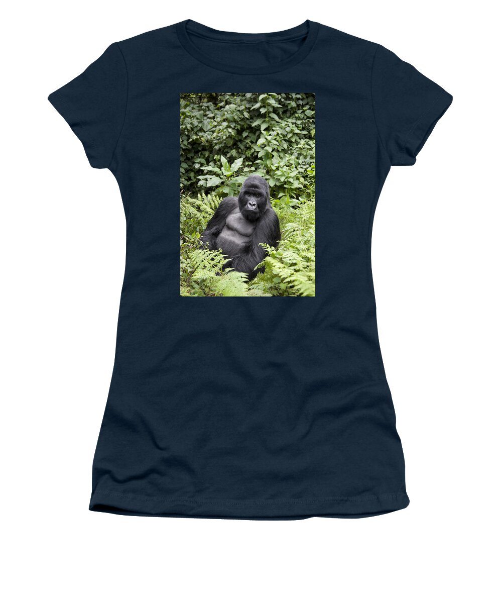 00499689 Women's T-Shirt featuring the photograph Mountain Gorilla Silverback Parc by Suzi Eszterhas