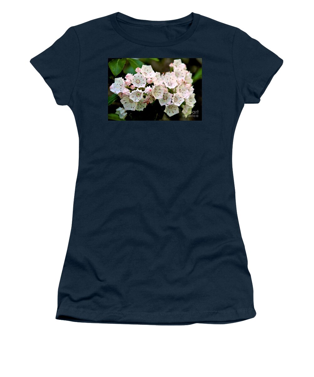 Mountain Laurel Women's T-Shirt featuring the photograph Mountain Laurel Flowers by Mark Dodd