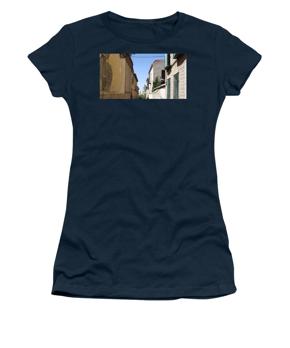 Segovia Women's T-Shirt featuring the photograph Old Streets of Segovia II in Spain by John Shiron