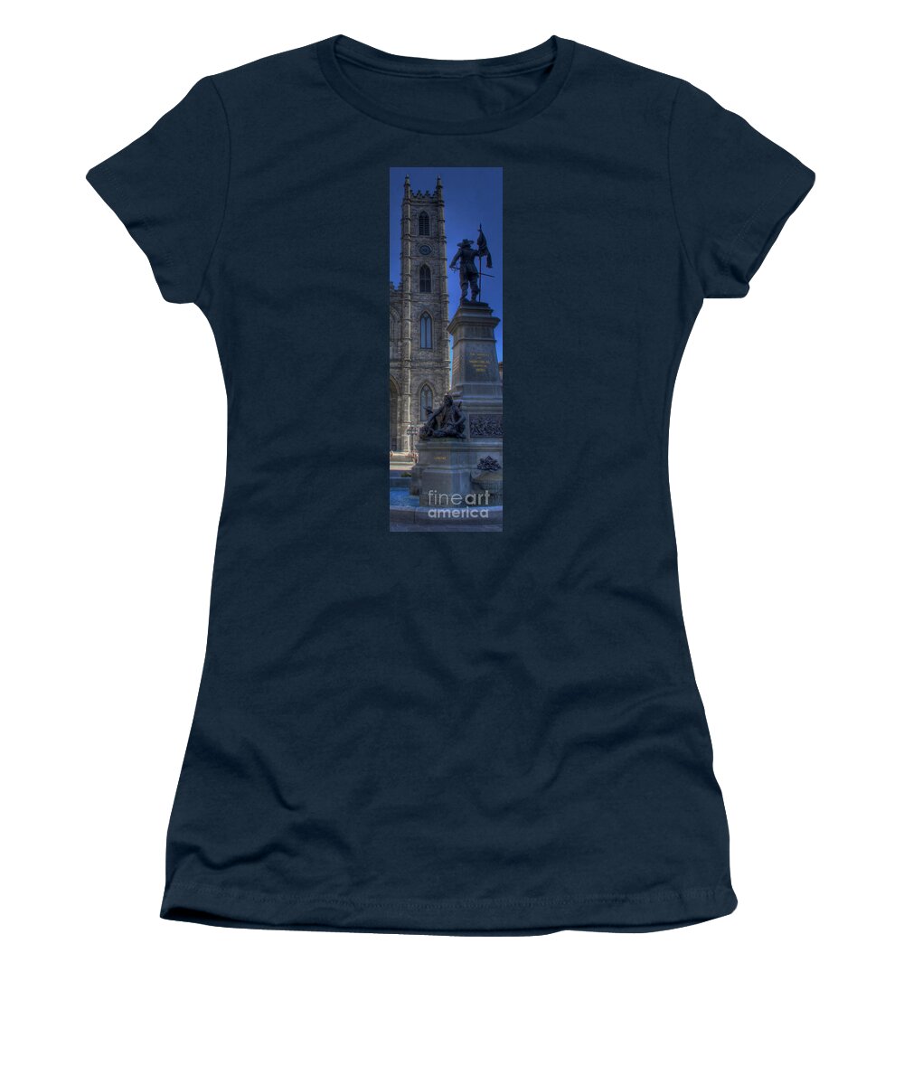 Notre Dame Basilica Montreal Women's T-Shirt featuring the photograph Palace D'Armes by Lee Dos Santos