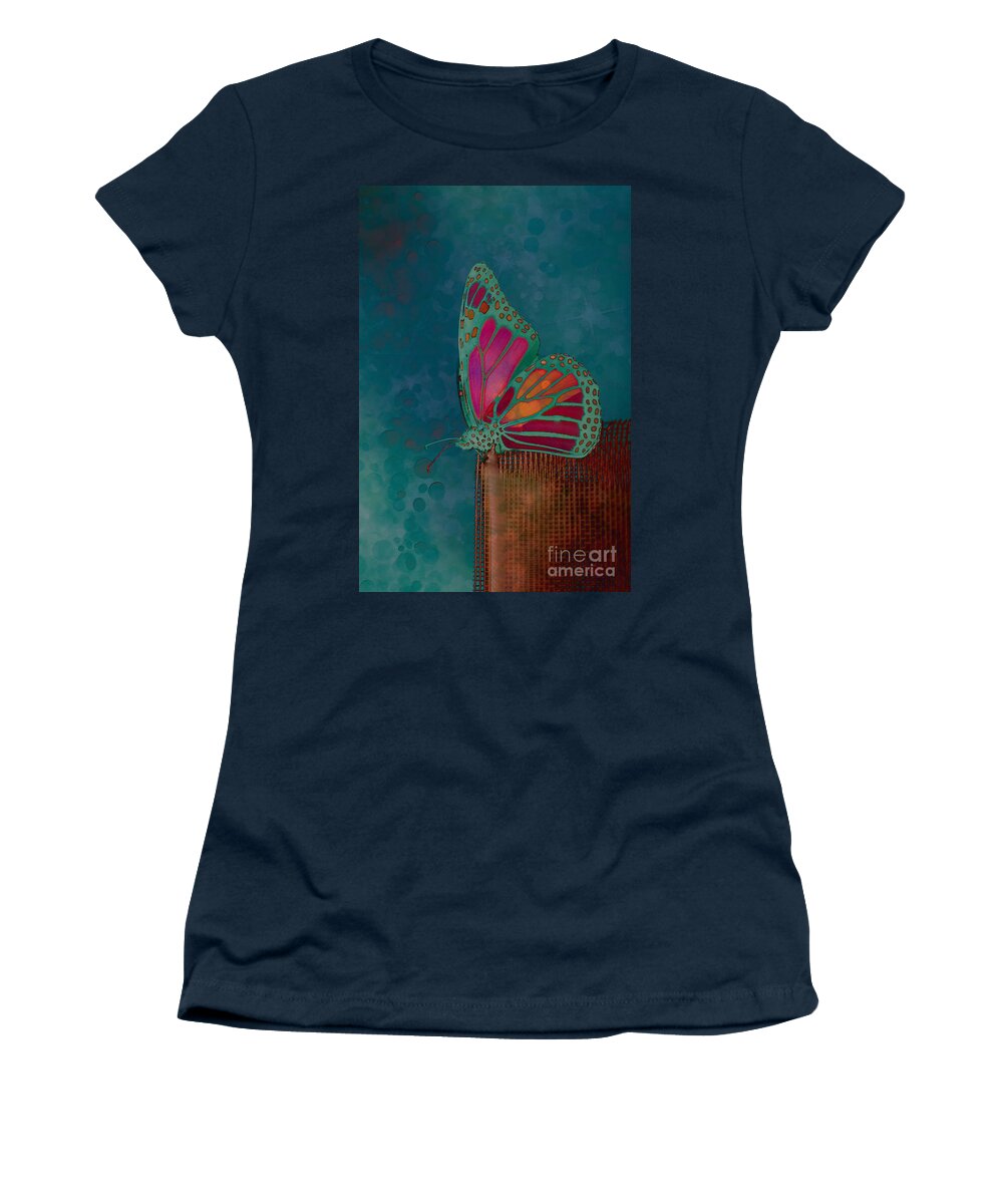 Butterfly Women's T-Shirt featuring the photograph Reve de Papillon - s04bt02 by Variance Collections