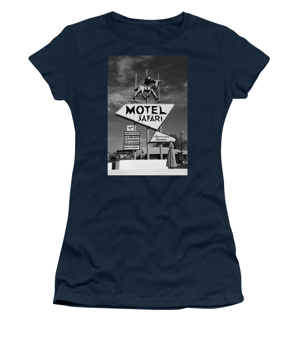 Route 66 Safari Motel 08 Bw Women S T Shirt By Frank Romeo Pixels