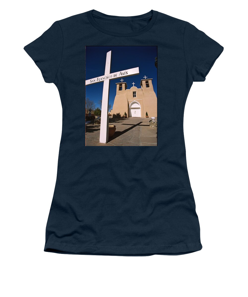 Taos Women's T-Shirt featuring the photograph San Francisco De Asis by Ron Weathers