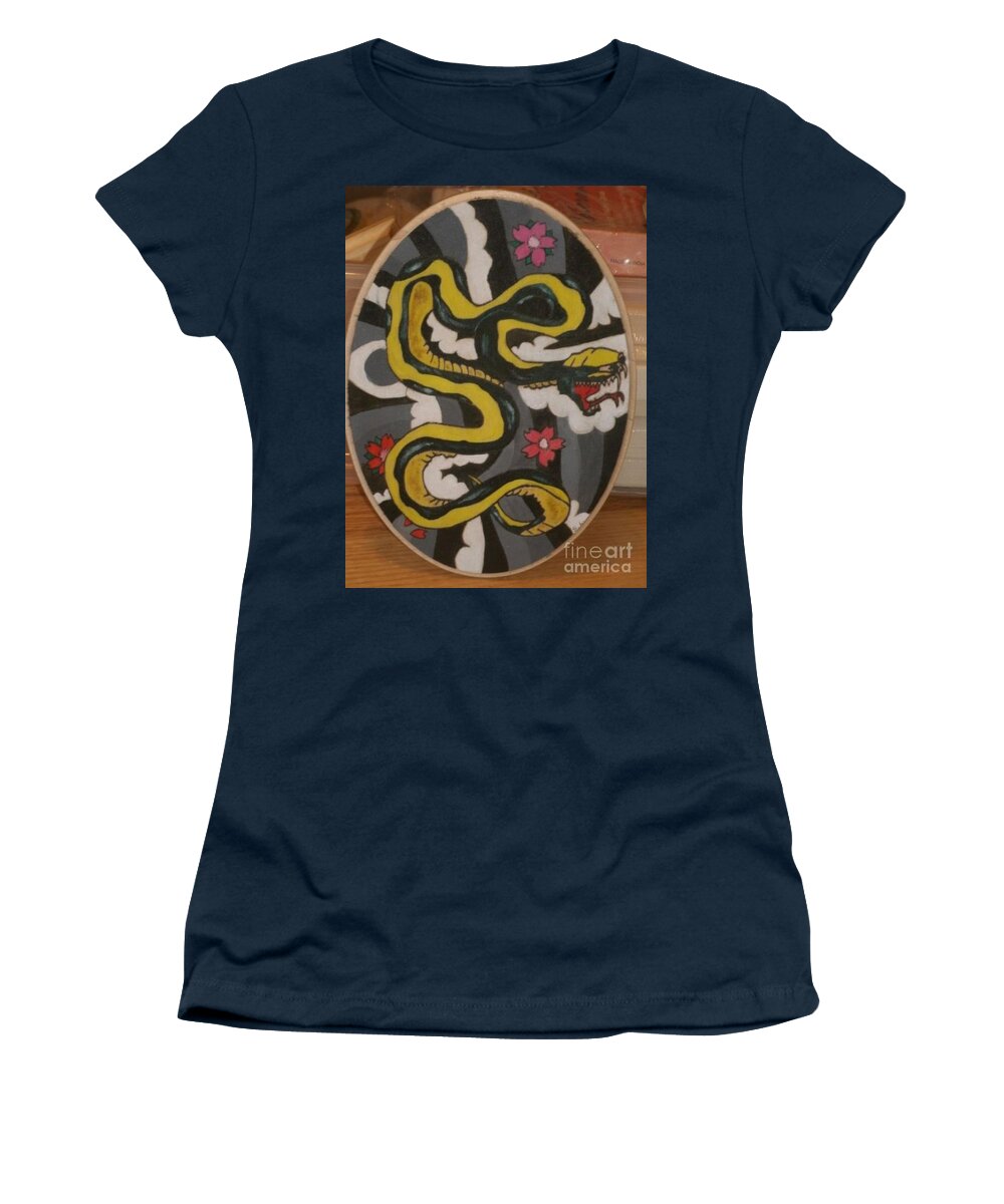Snake Women's T-Shirt featuring the painting Snake by Samantha Lusby