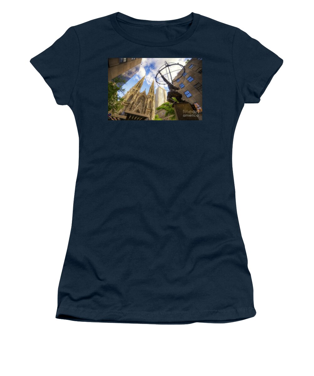 Art Women's T-Shirt featuring the photograph Statue And Spires by Yhun Suarez