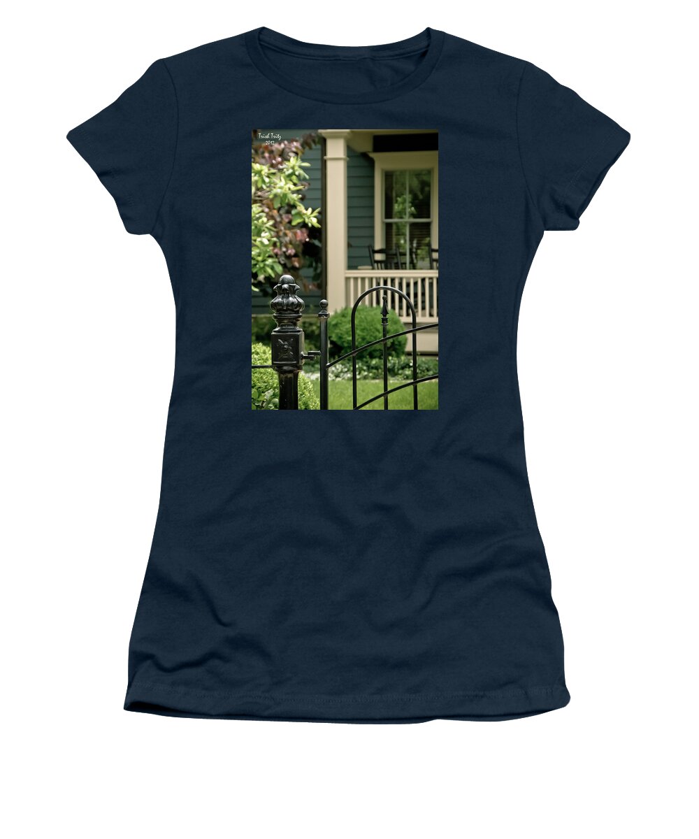 Porch Women's T-Shirt featuring the photograph Sunday Afternoon In Doylestown by Trish Tritz
