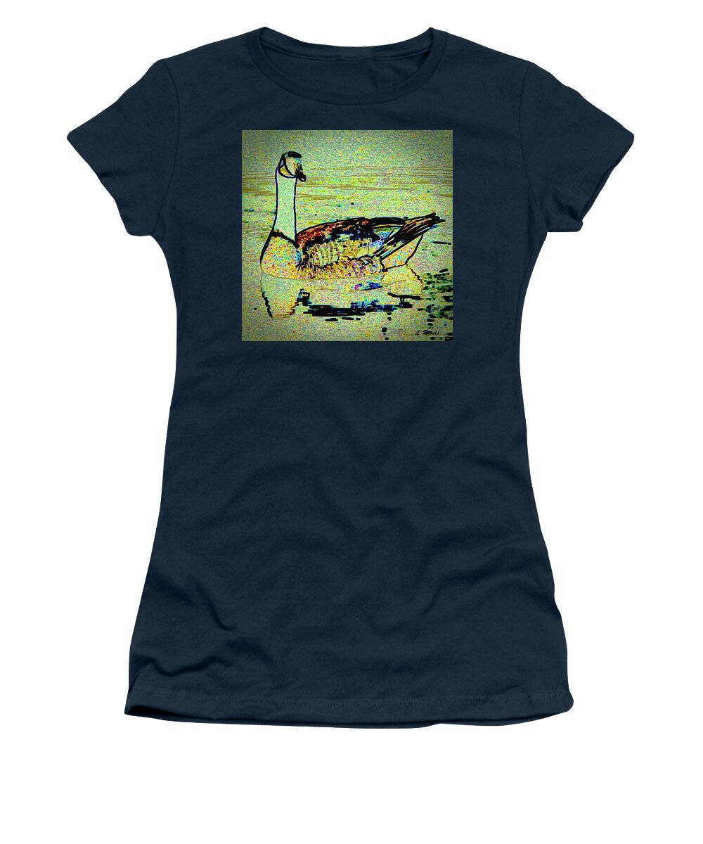 Goose Women's T-Shirt featuring the photograph Take A Gander by Leslie Revels