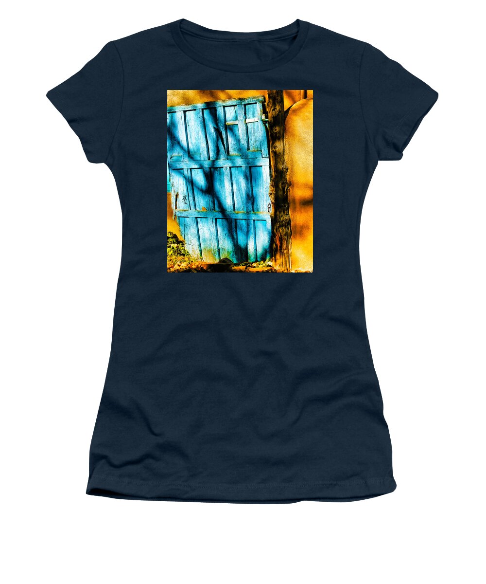 Door Women's T-Shirt featuring the photograph The Old Blue Door by Terry Fiala