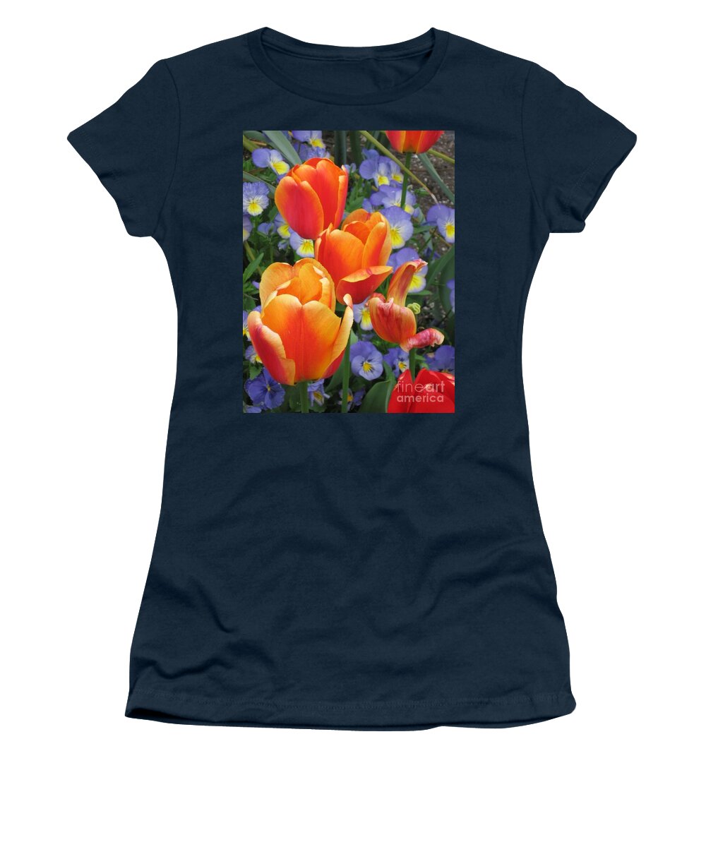 Tulips Women's T-Shirt featuring the photograph The Secret Life of Tulips - 2 by Rory Siegel